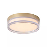 Photograph: Button Round 230mm Gold Marble Effect Square Flush Ceiling Light - IP44 - 3000K