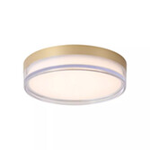 Photograph: Button Round 300mm Gold Marble Effect Square Flush Ceiling Light - IP44 - 3000K