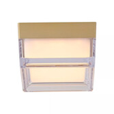 Photograph: Button Square Gold Marble Effect Square Flush Ceiling Light - IP44 - 3000K