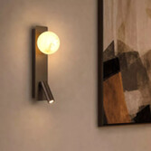 Photograph: Carrara Latte And Marble Glass Bedside Reader Wall Light