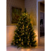Photograph: Christmas Tree Light Set 250 Amber Led 300cm Green Wire