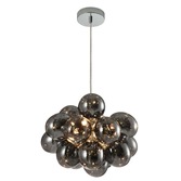 Photograph: Clara Polished Chrome 3 Light Pendant Complete With Smoked Glasses