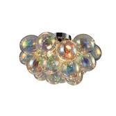 Photograph: Clara Polished Chrome Flush 4 Light Ceiling Light Complete With Iridescent Glasses