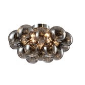 Photograph: Clara Polished Chrome Flush 4 Light Ceiling Light Complete With Smoked Glasses