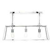 Photograph: Dar Academy ACA0344 Polished Stainless Steel Finish 3 Light Bar Pendant