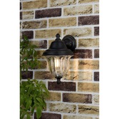 Photograph: Dar Aldgate ALD1635 Black Gold Exterior Wall Light - IP44