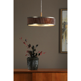 Photograph: Dar Alvaro Antique Bronze Mushroom Fabric 3 Light Pendant