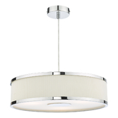 Photograph: Dar Alvaro Polished Chrome Ivory Fabric 3 Light Pendant