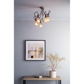 Photograph: Dar Alzbet ALZ5475 5 Light Semi Flush Ceiling Light In Antique Brass & Black Finish