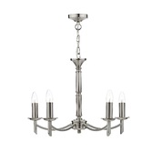 Photograph: Dar Ambassador AMB0546 Satin Chrome Finish 5 Light Chandelier