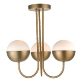 Photograph: Dar Andre AND0342 Aged Brass 3 Light Semi Flush Ceiling Light