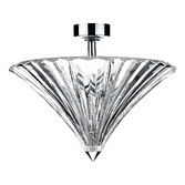 Photograph: Dar Ardeche ARD5350 Polished Chrome 3 Light Semi Flush Ceiling Light With Clear Fluted Glass