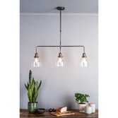 Photograph: Dar Arvin ARV0361 3 Light Bar Pendant In Antique Chrome With Glass Shades