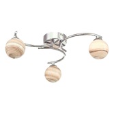 Photograph: Dar Atiya 3 Light Polished Chrome Flush Ceiling Light Complete With Planet Style Glasses