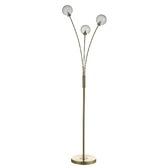 Photograph: Dar Avari AVA4941 3 Light Floor Lamp In Satin Brass Finish With Clear Frosted Glasses