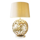 Photograph: Dar Balthazar BAL4263 Antique Gold Table Lamp Complete With Gold Faux Silk Shade