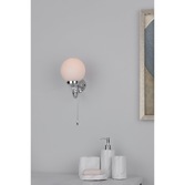 Photograph: Dar Barclay BAR0750 Polished Chrome Single Wall Light - IP44