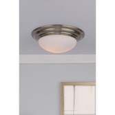 Photograph: Dar Barclay BAR5075 Antique Brass Large Flush Ceiling Light - IP44