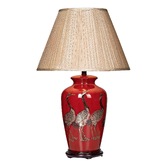 Photograph: Dar Bertha BER4225 Red Ceramic Table Lamp - Base Only