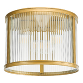 Photograph: Dar Bianka 3 Light Flush Satin Bronze and Ribbed Glass