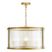 Photograph: Dar Bianka 3 Light Pendant Satin Bronze and Ribbed Glass