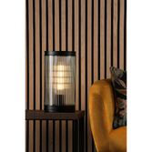 Photograph: Dar Bianka Table Lamp Matt Black and Ribbed Glass