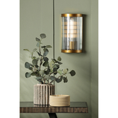 Photograph: Dar Bianka Wall Light Satin Bronze and Ribbed Glass
