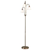 Photograph: Dar Boston BOS49 Antique Brass Finish 3 Light Floor Lamp