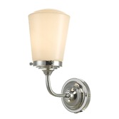 Photograph: Dar Caden Polished Chrome Bathroom Wall Light Complete With Opal Glass - IP44