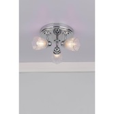 Photograph: Dar Cedric CED7638 Polished Chrome 3 Light Flush Ceiling Light - IP44