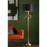 Photograph: Dar Coco Antique Gold Palm Tree Floor Lamp Complete With Black With Shade