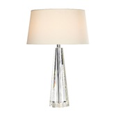 Photograph: Dar Cyprus CYP4208 Crystal Table Lamp Complete With Ivory Faux Silk Shade