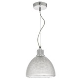 Photograph: Dar Cytheria CYT0108 Single Pendant In Polished Chrome Finish With Clear Glass Shade