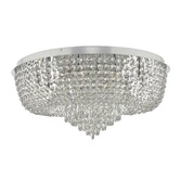 Photograph: Dar Eitan EIT4808 12 Light Flush Ceiling Light In Polished Chrome & Crystal Finish