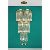 Photograph: Dar Eleanor Natural Brass/Glass Large Staircase Light