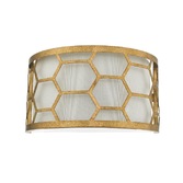 Photograph: Dar Epstein EPS0712 Single Wall Light In Gold Leaf Finish Complete With Ivory Shade