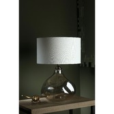 Photograph: Dar Esarosa ESA4210 Table Lamp In Smoked Glass Complete With White Shade