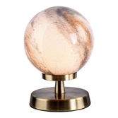 Photograph: Dar Esben Antique Brass Touch Table Lamp Complete With Planet Glass