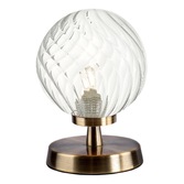 Photograph: Dar Esben Antique Brass Touch Table Lamp Complete With Twisted Glass