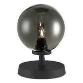 Photograph: Dar Esben Matt Black Touch Table Lamp Complete With With Smoked Glass