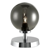 Photograph: Dar Esben Polished Chrome Touch Table Lamp Complete With With Smoked Glass