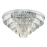 Photograph: Dar Eulalia Polished Chrome Large Flush Crystal Lighting Light