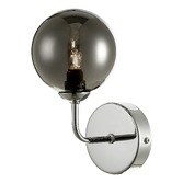 Photograph: Dar Feya 1 Light Wall Light In Polished Chrome Complete With Smoked Glass