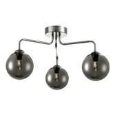 Photograph: Dar Feya 3 Light Semi Flush Ceiling Light in Polished Chrome Complete With Smoked Glasses