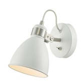 Photograph: Dar Frederick FRE0702 Matt White & Satin Chrome Single Wall Light