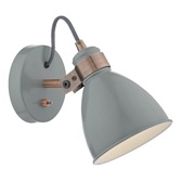 Photograph: Dar Frederick FRE0739 Gloss Grey & Satin Copper Single Wall Light