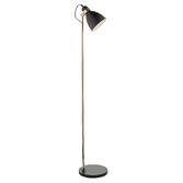 Photograph: Dar Frederick FRE4922 Matt Black & Polished Copper Floor Lamp