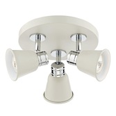 Photograph: Dar Fry FRY7633 Matt Cream & Polished Chrome 3 Light Spotlight