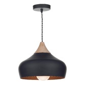 Photograph: Dar Gaucho GAU0122 Matt Black Single Pendant