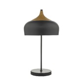 Photograph: Dar Gaucho GAU4222 2 Light Table Lamp In Matt Black & Wood Finish